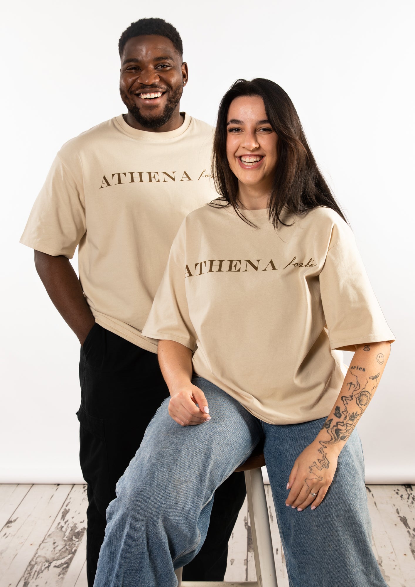 Unisex Oversized Beige T-Shirt