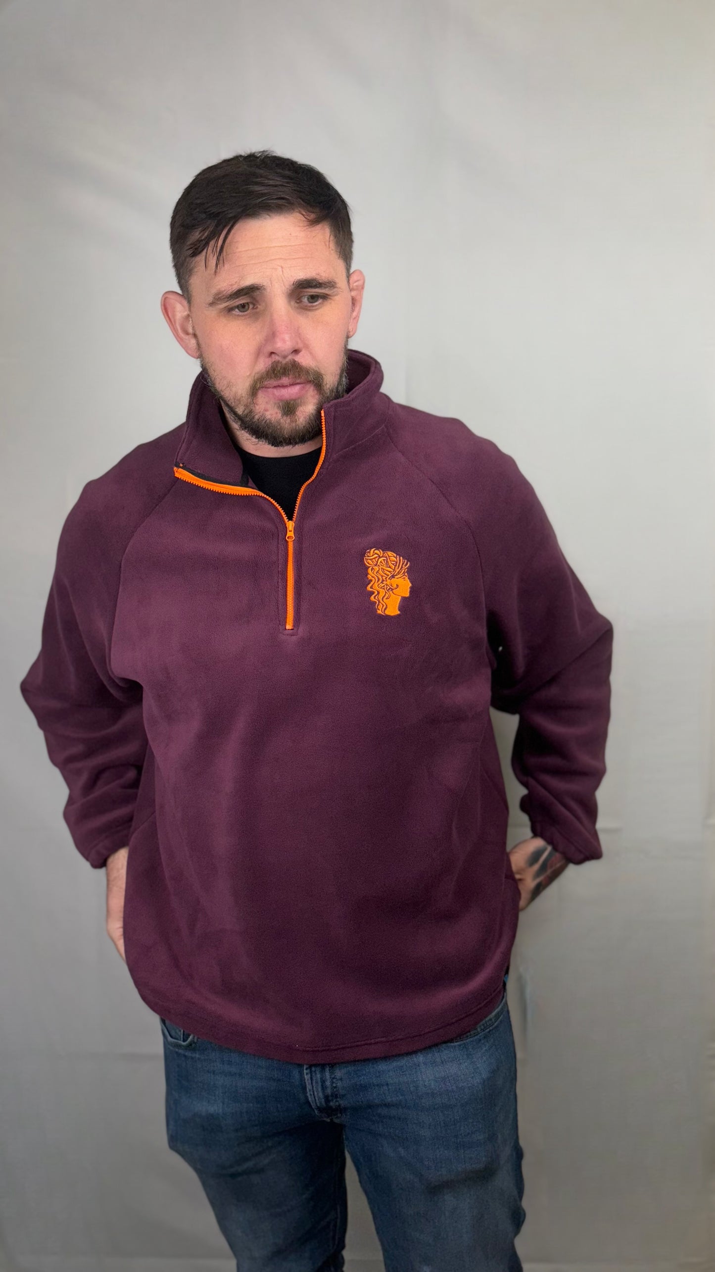 Mauve Quarter Zip Fleece