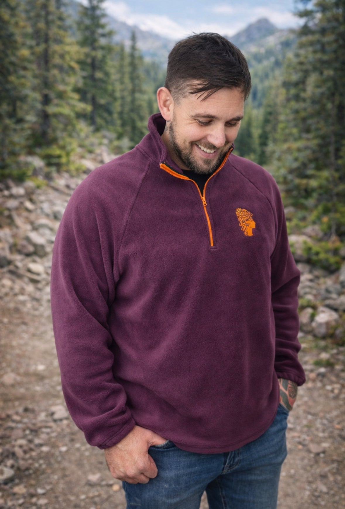 Mauve Quarter Zip Fleece